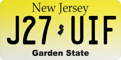 NJ license plate J27UIF