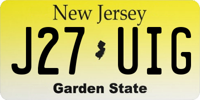 NJ license plate J27UIG