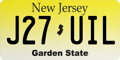 NJ license plate J27UIL