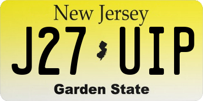 NJ license plate J27UIP
