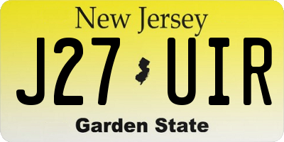 NJ license plate J27UIR