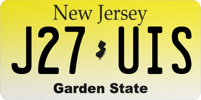 NJ license plate J27UIS