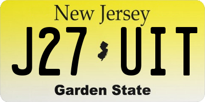 NJ license plate J27UIT