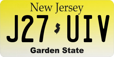 NJ license plate J27UIV