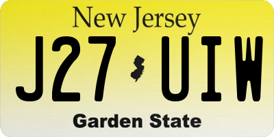 NJ license plate J27UIW