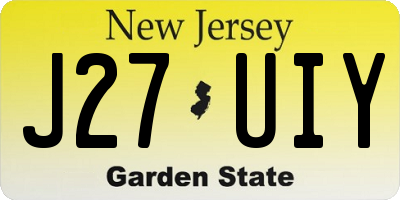 NJ license plate J27UIY