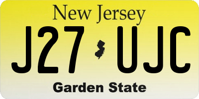 NJ license plate J27UJC