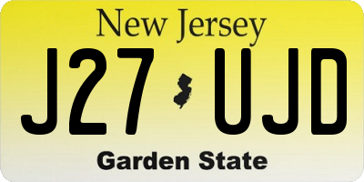 NJ license plate J27UJD