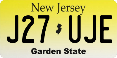 NJ license plate J27UJE
