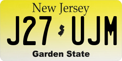 NJ license plate J27UJM