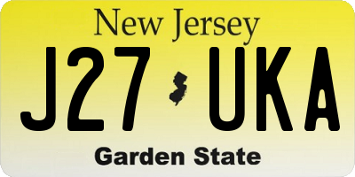 NJ license plate J27UKA