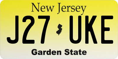 NJ license plate J27UKE