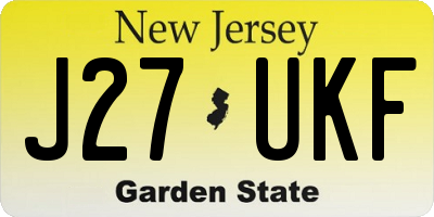 NJ license plate J27UKF