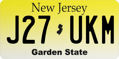 NJ license plate J27UKM