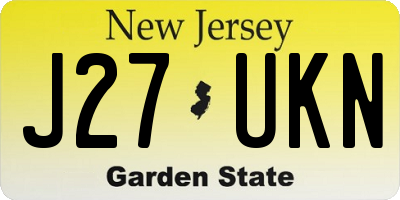 NJ license plate J27UKN