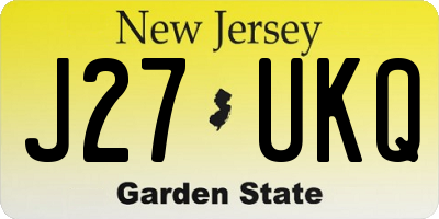 NJ license plate J27UKQ