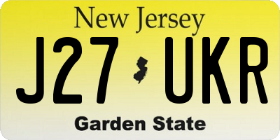 NJ license plate J27UKR