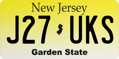 NJ license plate J27UKS