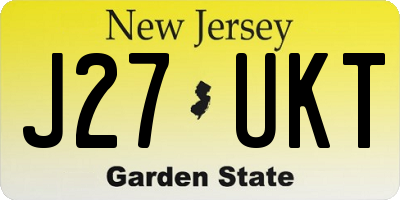 NJ license plate J27UKT