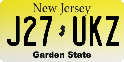 NJ license plate J27UKZ