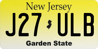 NJ license plate J27ULB