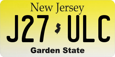 NJ license plate J27ULC