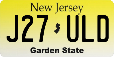 NJ license plate J27ULD