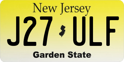 NJ license plate J27ULF