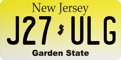 NJ license plate J27ULG