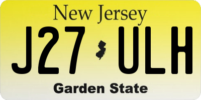 NJ license plate J27ULH