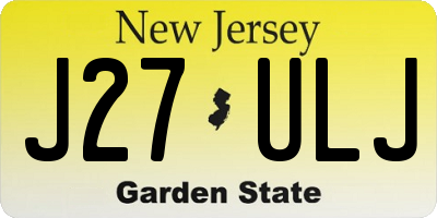 NJ license plate J27ULJ