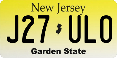 NJ license plate J27ULO