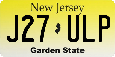 NJ license plate J27ULP