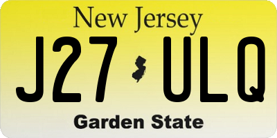 NJ license plate J27ULQ