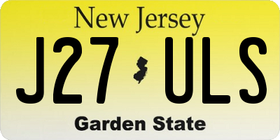 NJ license plate J27ULS