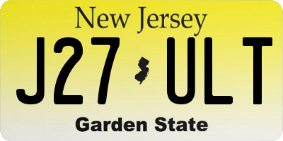 NJ license plate J27ULT