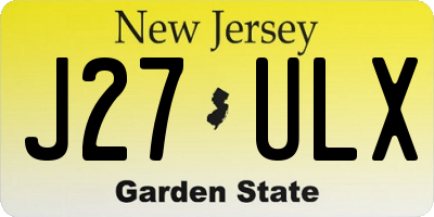 NJ license plate J27ULX