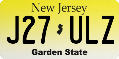NJ license plate J27ULZ