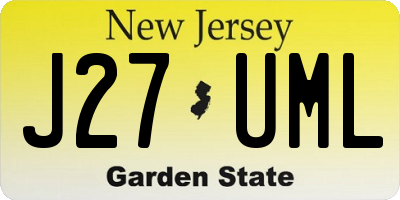 NJ license plate J27UML