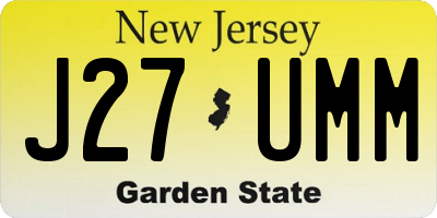 NJ license plate J27UMM