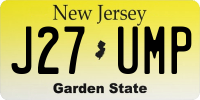 NJ license plate J27UMP