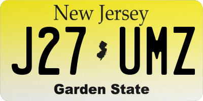 NJ license plate J27UMZ