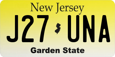 NJ license plate J27UNA