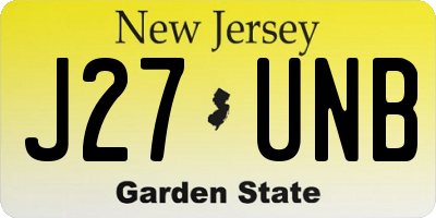NJ license plate J27UNB