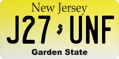 NJ license plate J27UNF