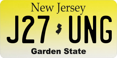 NJ license plate J27UNG