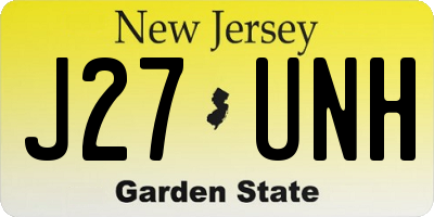 NJ license plate J27UNH