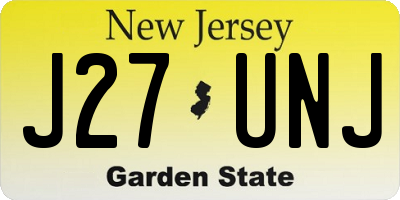 NJ license plate J27UNJ