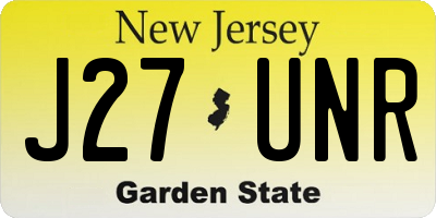NJ license plate J27UNR