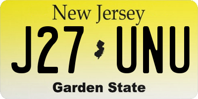 NJ license plate J27UNU